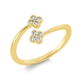 Ring aus 750 Gold Gelbgold 10 Brillanten 0,1ct TW-SI B:9,4mm Ring aus 750 Gold Gelbgold 10 Brillanten 0,1ct TW-SI B:9,4mm