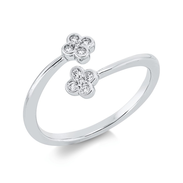 Ring aus 750 Weißgold 10 Brillanten 0.1ct