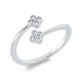 Ring aus 750 Gold Weißgold 10 Brillanten 0,1ct TW-SI B:9,4mm Ring aus 750 Gold Weißgold 10 Brillanten 0,1ct TW-SI B:9,4mm
