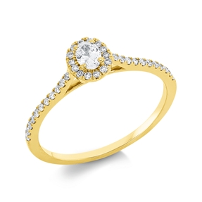 Ring aus 750 Gold Gelbgold 37 Diamanten 0,32ct TW-SI B:6,2mm