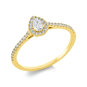 Ring aus 750 Gold Gelbgold 38 Diamanten 0,31ct TW-SI B:6,9mm Ring aus 750 Gold Gelbgold 38 Diamanten 0,31ct TW-SI B:6,9mm