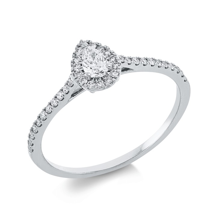 Ring aus 750 Weißgold 38 Brillanten 0.3ct