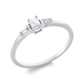 Ring aus 750 Gold Weißgold 3 Diamanten 0,25ct TW-SI B:3,9mm Ring aus 750 Gold Weißgold 3 Diamanten 0,25ct TW-SI B:3,9mm