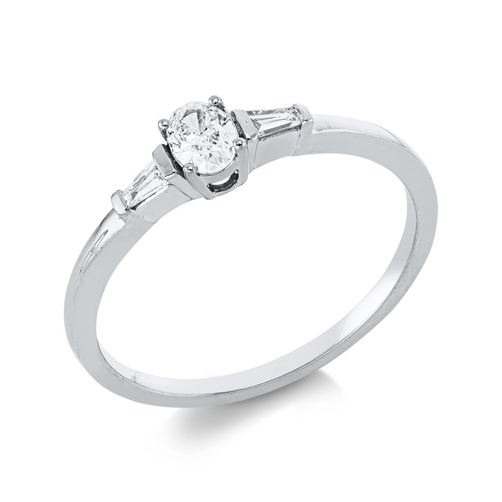 Ring aus 750 Weißgold 3 Diamanten 0.23ct