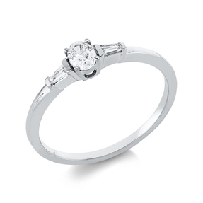 Ring aus 750 Gold Weißgold 3 Diamanten 0,23ct TW-SI B:4,2mm Ring aus 750 Gold Weißgold 3 Diamanten 0,23ct TW-SI B:4,2mm