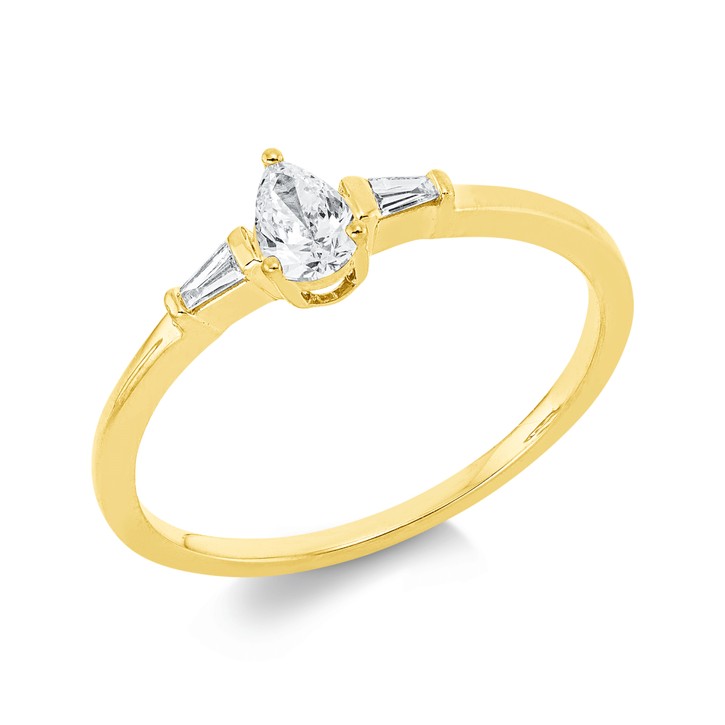 Ring aus 750 Gelbgold 3 Diamanten 0.25ct