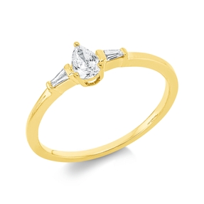 Ring aus 750 Gold Gelbgold 3 Diamanten 0,25ct TW-SI B:5,2mm