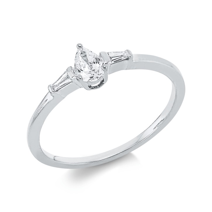 Ring aus 750 Weißgold 3 Diamanten 0.26ct