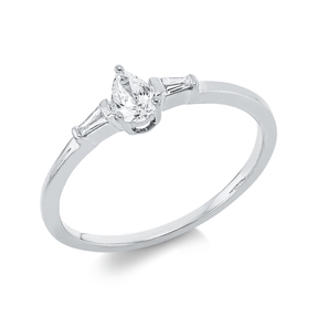 Ring aus 750 Gold Weißgold 3 Diamanten 0,26ct TW-SI B:5,2mm Ring aus 750 Gold Weißgold 3 Diamanten 0,26ct TW-SI B:5,2mm