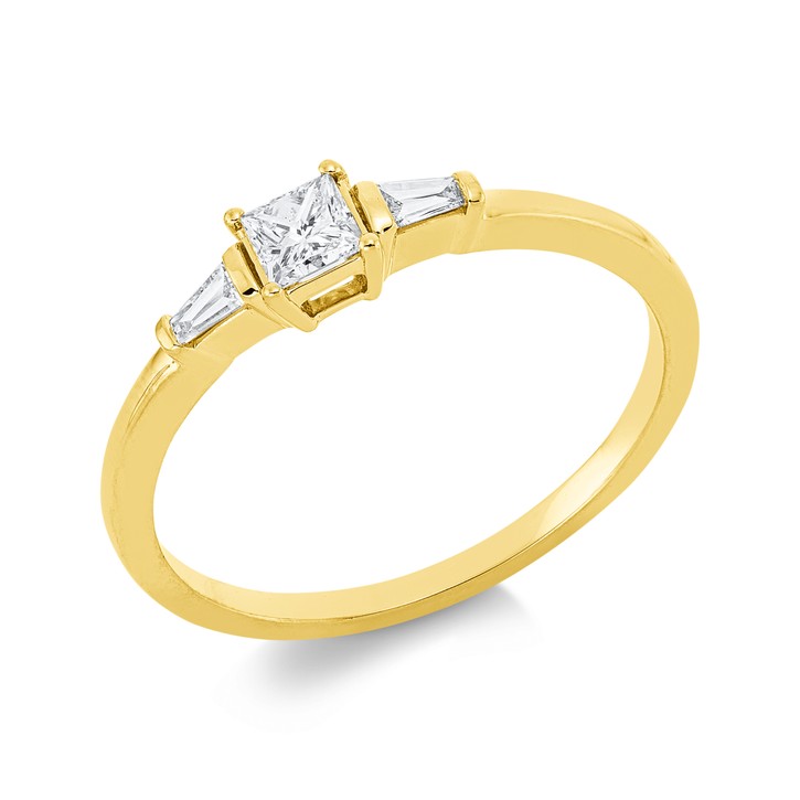 Ring aus 750 Gelbgold 3 Diamanten 0.26ct