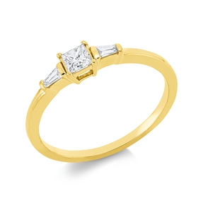 Ring aus 750 Gold Gelbgold 3 Diamanten 0,26ct TW-SI B:3,9mm Ring aus 750 Gold Gelbgold 3 Diamanten 0,26ct TW-SI B:3,9mm