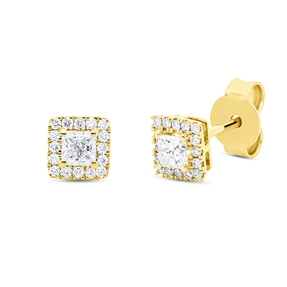 Ohrstecker aus 750 Gold Gelbgold 34 Diamanten 0,43ct TW-SI 5,3x5,3mm Ohrstecker aus 750 Gold Gelbgold 34 Diamanten 0,43ct TW-SI 5,3x5,3mm