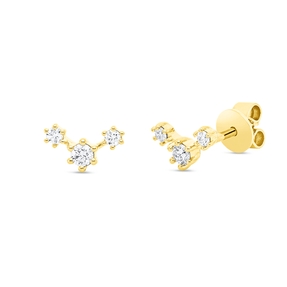 Ohrstecker aus 750 Gold Gelbgold 6 Brillanten 0,2ct TW-SI 4,9x8,5mm