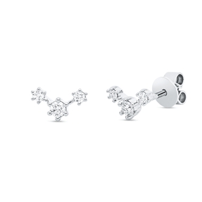 Ohrstecker aus 750 Gold Weißgold 6 Brillanten 0,2ct TW-SI 4,9x8,5mm