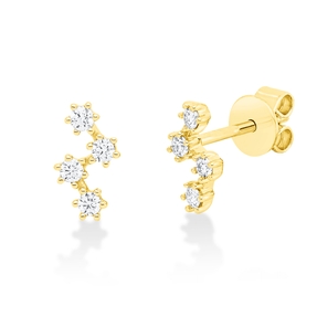Ohrstecker aus 750 Gold Gelbgold 8 Brillanten 0,18ct TW-SI 8,9x5,1mm Ohrstecker aus 750 Gold Gelbgold 8 Brillanten 0,18ct TW-SI 8,9x5,1mm