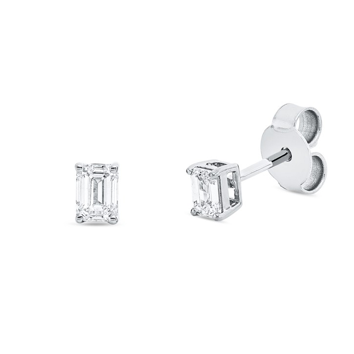 Solitaire Ohrstecker aus 750 Weißgold 2 Diamanten 0.38ct
