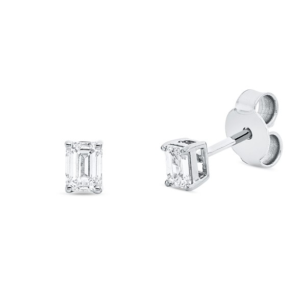 Solitaire Ohrstecker aus 750 Weißgold 2 Diamanten 0.38ct