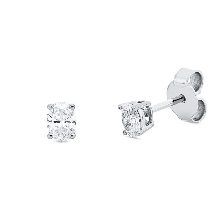 Solitaire Ohrstecker aus 750 Weißgold 2 Diamanten 0.38ct