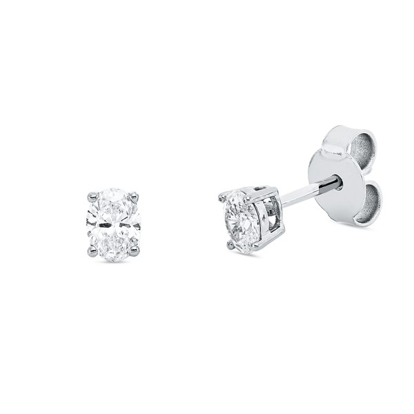 Solitaire Ohrstecker aus 750 Weißgold 2 Diamanten 0.38ct