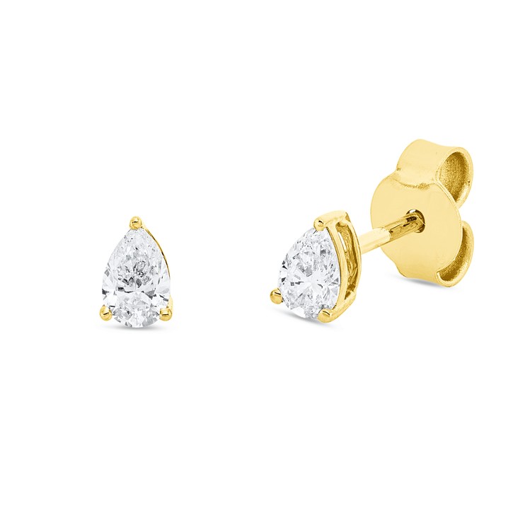 Solitaire Ohrstecker aus 750 Gelbgold 2 Diamanten 0.38ct