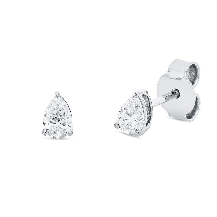 Solitaire Ohrstecker aus 750 Weißgold 2 Diamanten 0.43ct