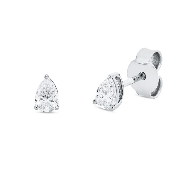 Solitaire Ohrstecker aus 750 Weißgold 2 Diamanten 0.43ct