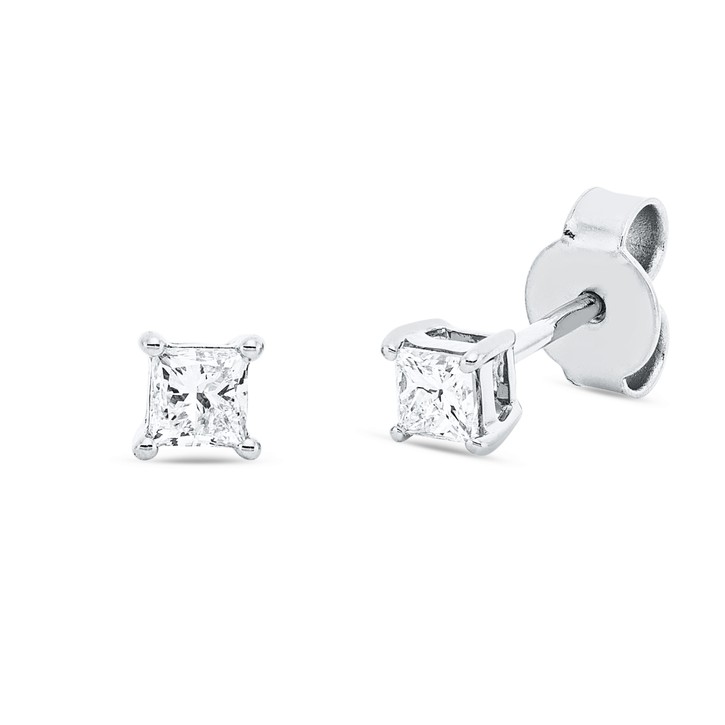Solitaire Ohrstecker aus 750 Weißgold 2 Diamanten 0.37ct