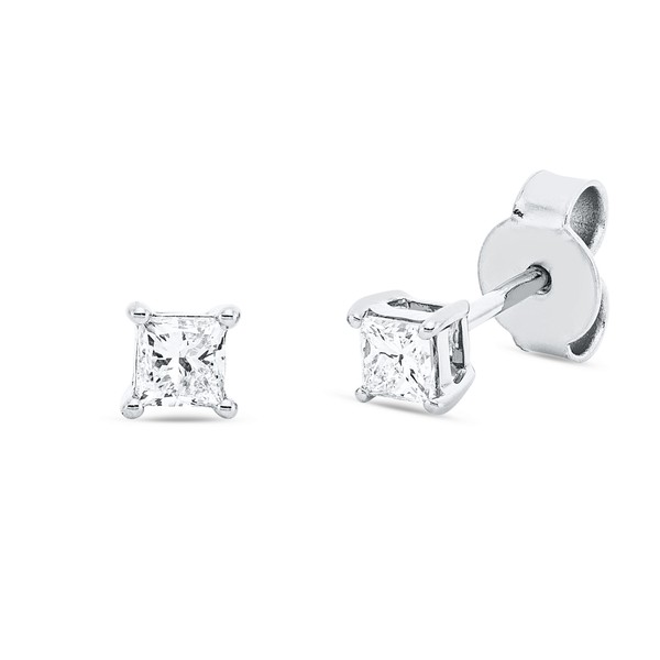 Solitaire Ohrstecker aus 750 Weißgold 2 Diamanten 0.37ct