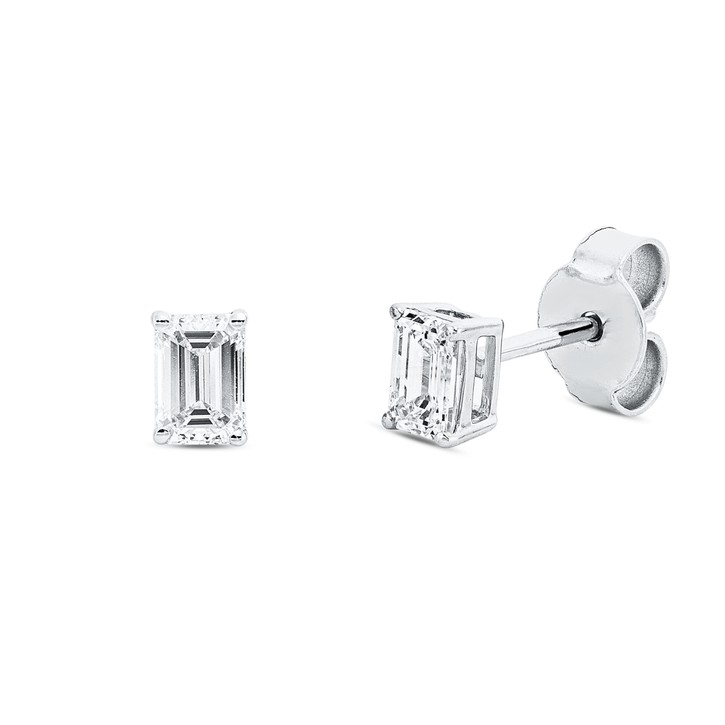 Solitaire Ohrstecker aus 750 Weißgold 2 Diamanten 0.61ct