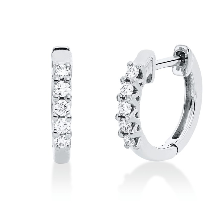 Creolen aus 750 Weißgold 10 Brillanten 0.19ct