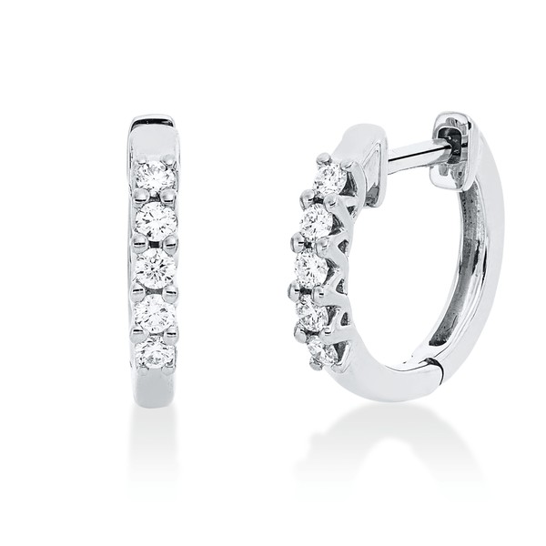 Creolen aus 750 Weißgold 10 Brillanten 0.19ct