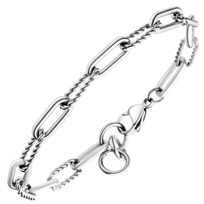 Paper-Clip Armband aus Edelstahl 19,5-21,5cm Armschmuck Armkette