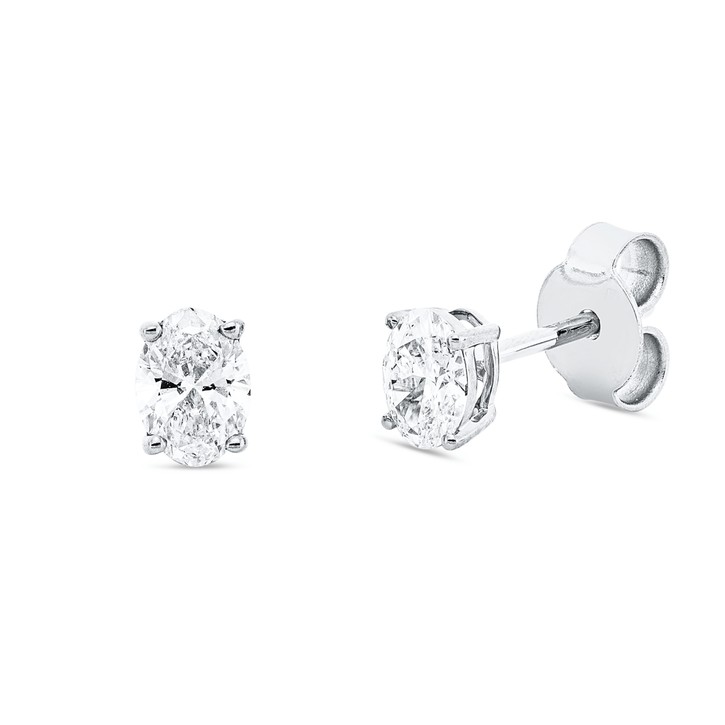 Solitaire Ohrstecker aus 750 Weißgold 2 Diamanten 0.6ct