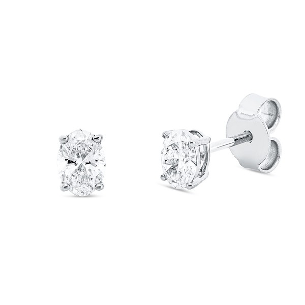Solitaire Ohrstecker aus 750 Weißgold 2 Diamanten 0.6ct