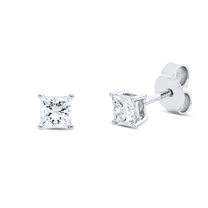 Solitaire Ohrstecker aus 750 Weißgold 2 Diamanten 0.62ct