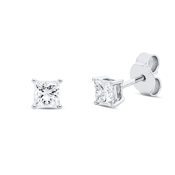 Solitaire Ohrstecker aus 750 Weißgold 2 Diamanten 0.62ct