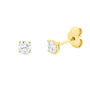 Solitaire Ohrstecker aus 750 Gelbgold 2 Brillanten 0,51ct TW-SI 3,9x3,9mm