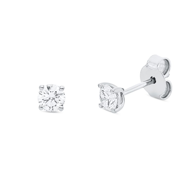 Solitaire Ohrstecker aus 750 Weißgold 2 Brillanten 0.5ct