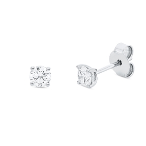 Solitaire Ohrstecker aus 750 Weißgold 2 Brillanten 0,5ct TW-SI 3,9x3,9mm
