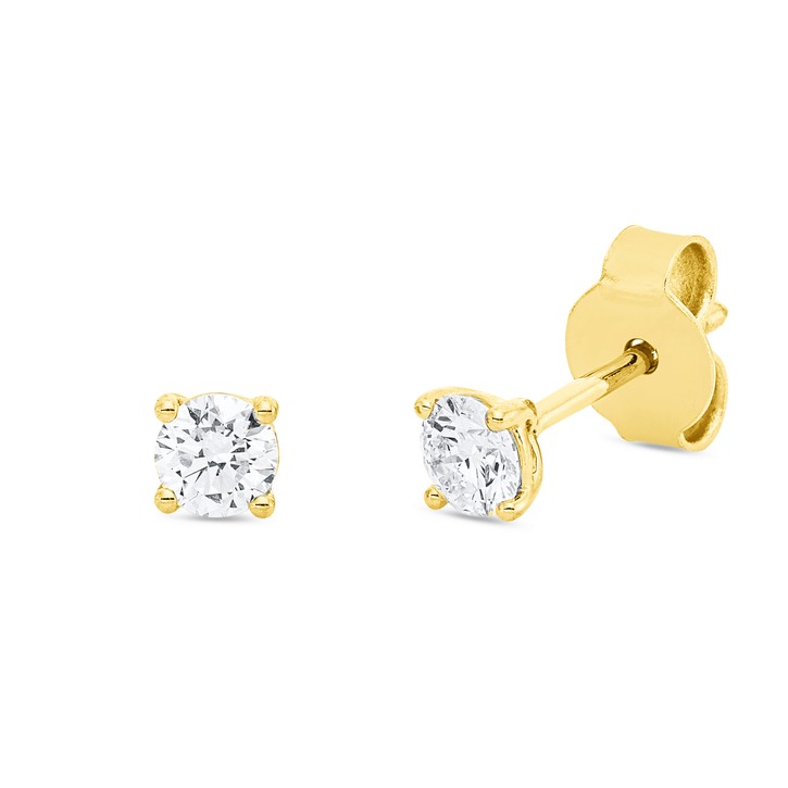 Solitaire Ohrstecker aus 750 Gelbgold 2 Brillanten 0.4ct