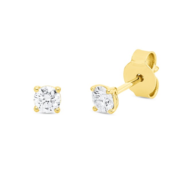 Solitaire Ohrstecker aus 750 Gelbgold 2 Brillanten 0.4ct