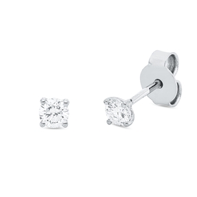 Solitaire Ohrstecker aus 750 Weißgold 2 Brillanten 0,3ct TW-SI 3,1x3,1mm