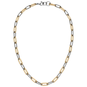 6,3mm Paper-Clip Kette Collier Halskette aus Edelstahl goldfarben 46-47cm 6,3mm Paper-Clip Kette Collier Halskette aus Edelstahl goldfarben 46-47cm