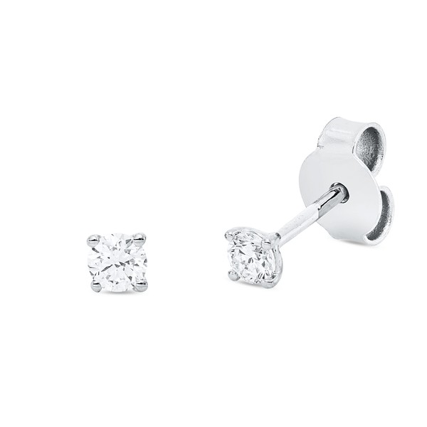 Solitaire Ohrstecker aus 750 Weißgold 2 Brillanten 0.2ct