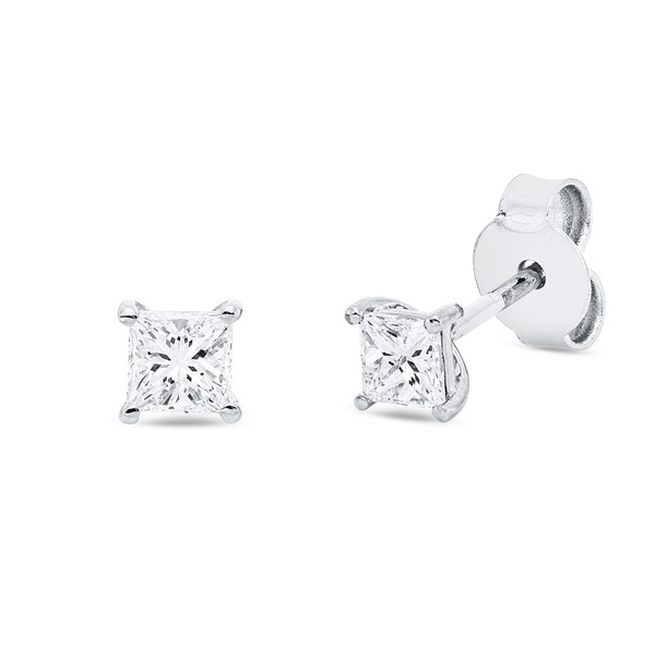 Solitaire Ohrstecker aus 750 Weißgold 2 Diamanten 0.47ct