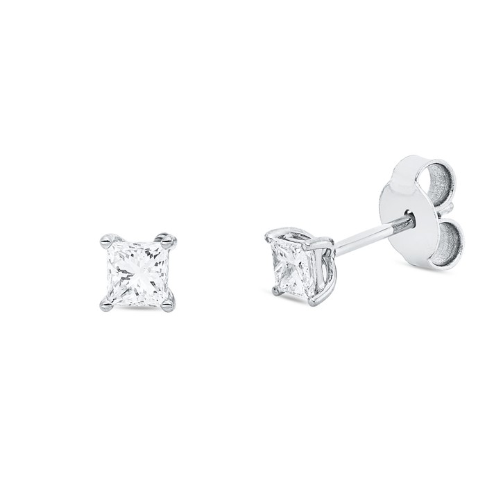 Solitaire Ohrstecker aus 750 Weißgold 2 Diamanten 0.4ct