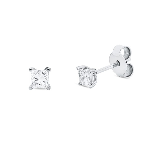 Solitaire Ohrstecker aus 750 Weißgold 2 Diamanten 0.4ct
