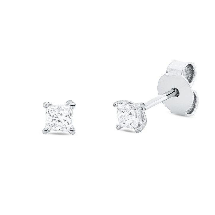 Solitaire Ohrstecker aus 750 Weißgold 2 Diamanten 0.31ct