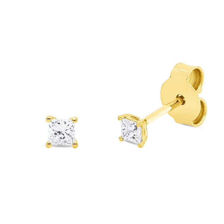 Solitaire Ohrstecker aus 750 Gelbgold 2 Diamanten 0.2ct