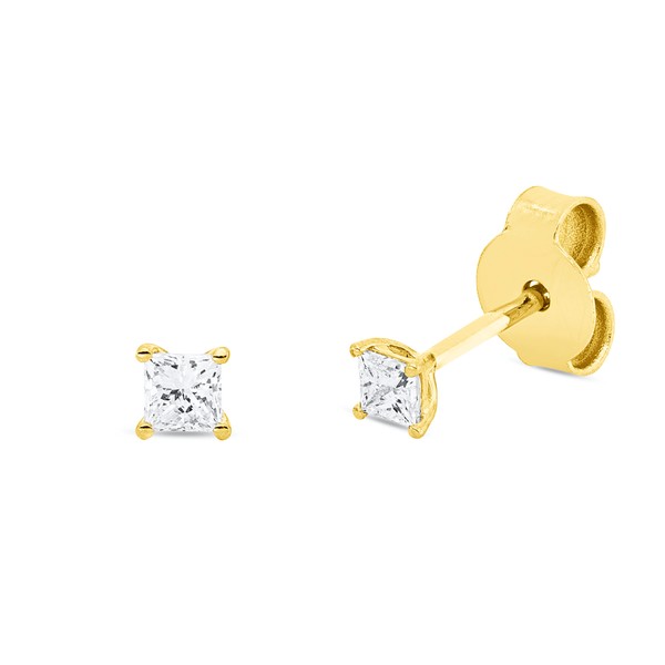 Solitaire Ohrstecker aus 750 Gelbgold 2 Diamanten 0.2ct